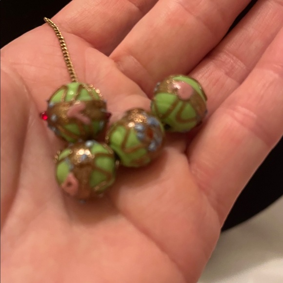 Venetian Glass wedding cake beaded necklace 12ktgf - Picture 6 of 6